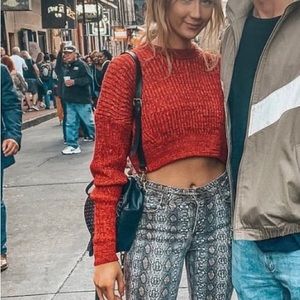 Urban Outfitters Red Cropped Sweater